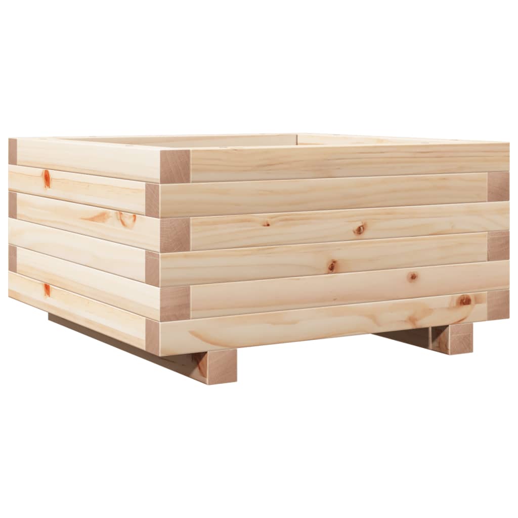 Utendørs Blomsterkasse Plantekasse Tre 50x50x26,5 cm heltre furu