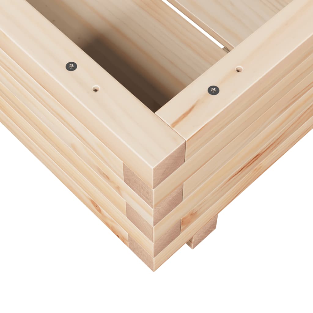 Utendørs Blomsterkasse Plantekasse Tre 50x50x26,5 cm heltre furu