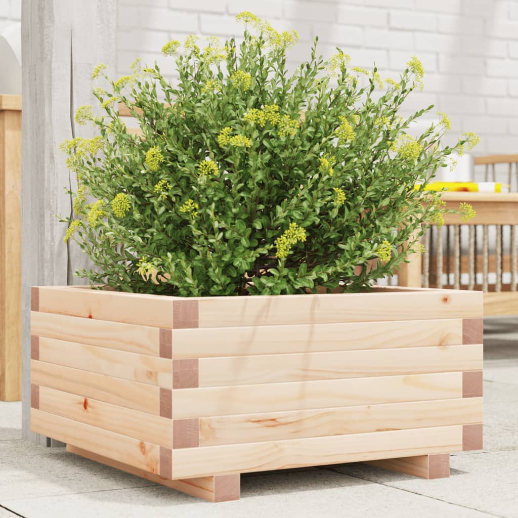 Utendørs Blomsterkasse Plantekasse Tre 50x50x26,5 cm heltre furu
