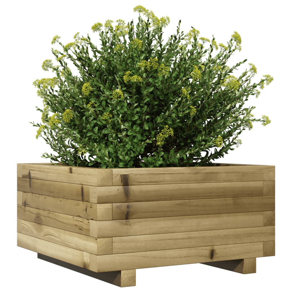 Utendørs Blomsterkasse Plantekasse Tre 50x50x26,5 cm impregnert furu