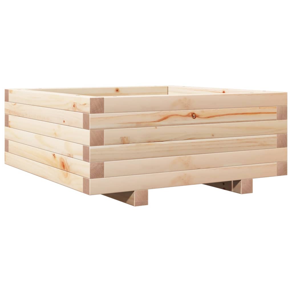 Utendørs Blomsterkasse Plantekasse Tre 60x60x26,5 cm heltre furu