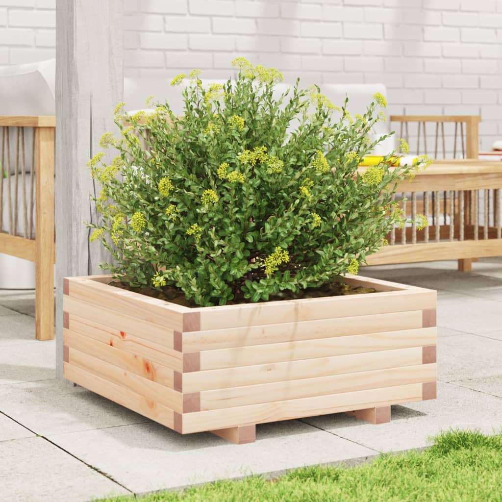 Utendørs Blomsterkasse Plantekasse Tre 60x60x26,5 cm heltre furu