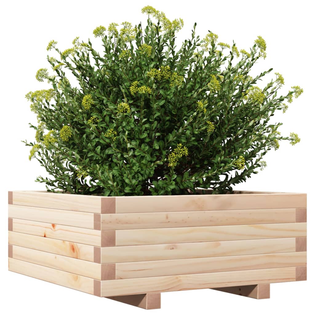 Utendørs Blomsterkasse Plantekasse Tre 60x60x26,5 cm heltre furu