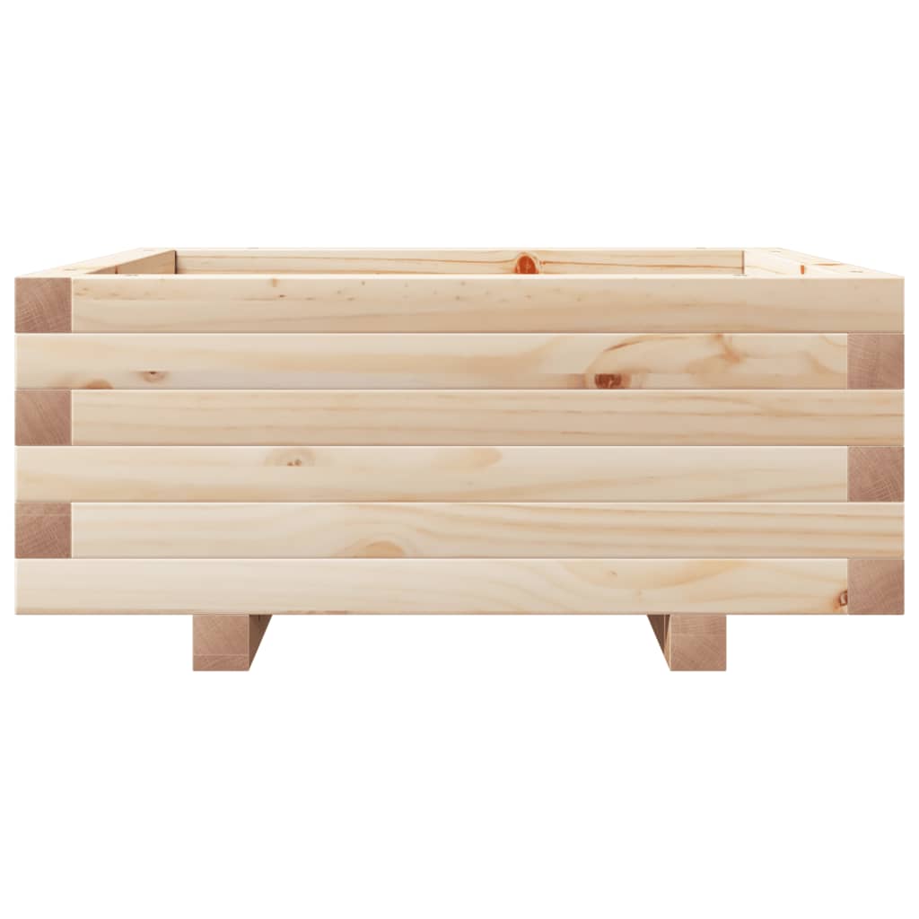 Utendørs Blomsterkasse Plantekasse Tre 60x60x26,5 cm heltre furu