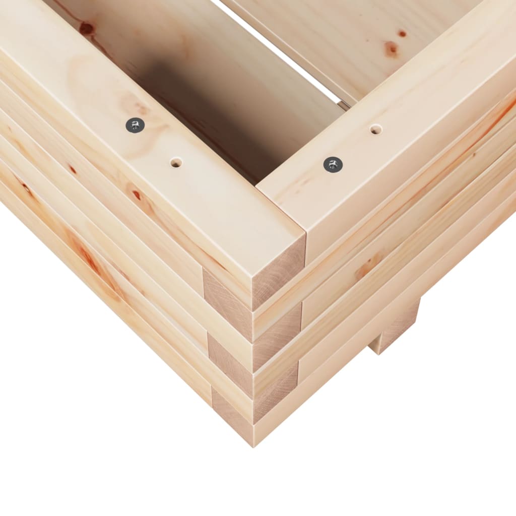 Utendørs Blomsterkasse Plantekasse Tre 60x60x26,5 cm heltre furu