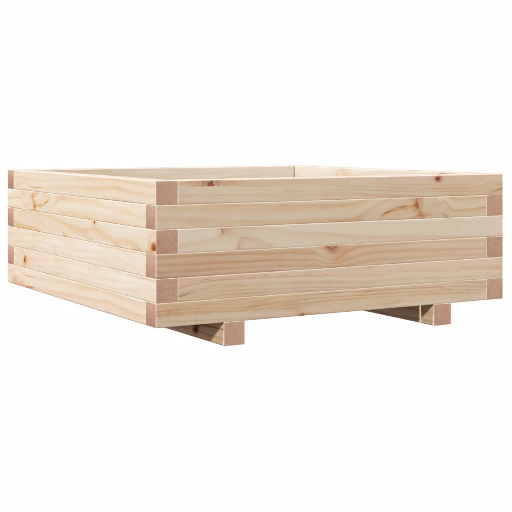 Utendørs Blomsterkasse Plantekasse Tre 70x70x26,5 cm heltre furu