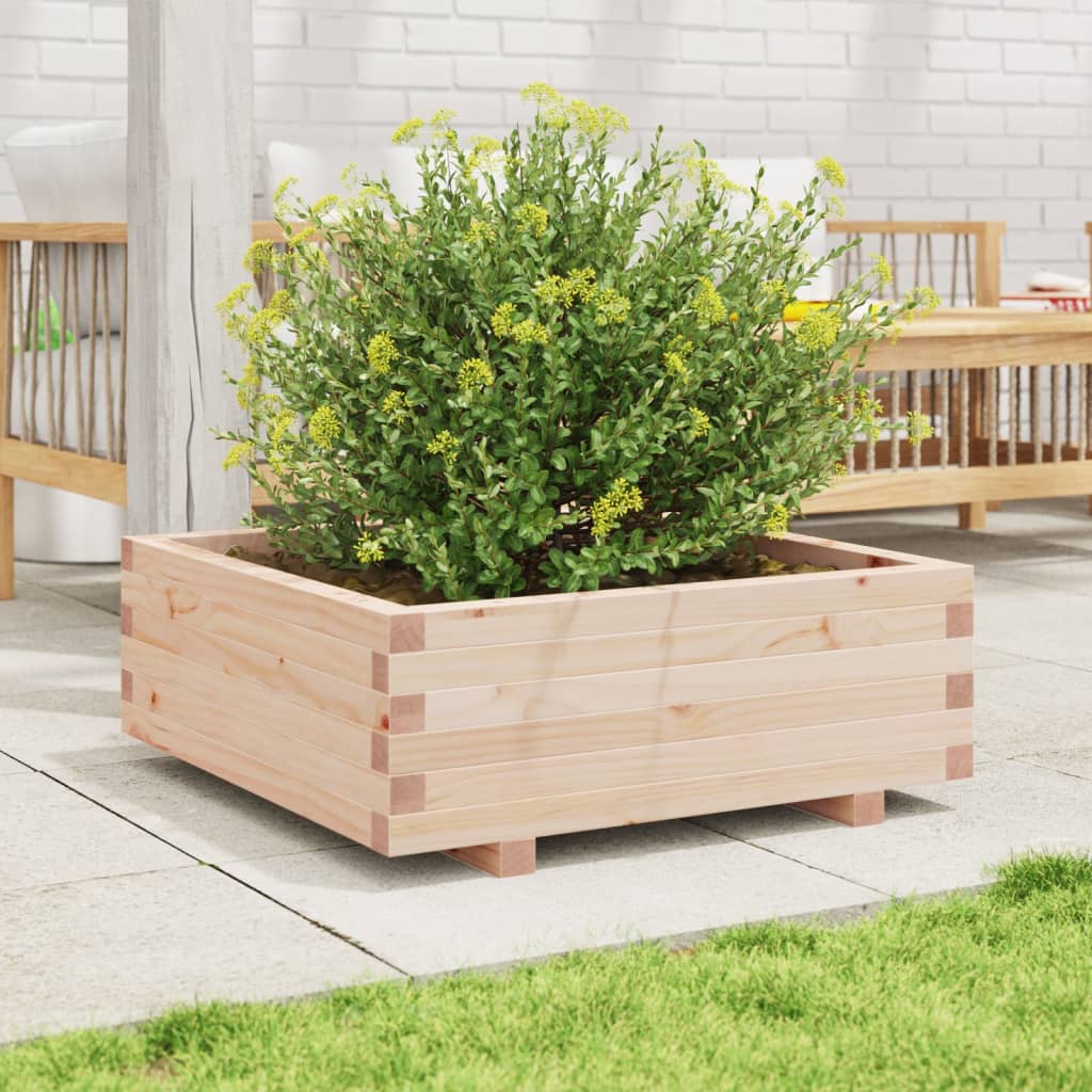 Utendørs Blomsterkasse Plantekasse Tre 70x70x26,5 cm heltre furu