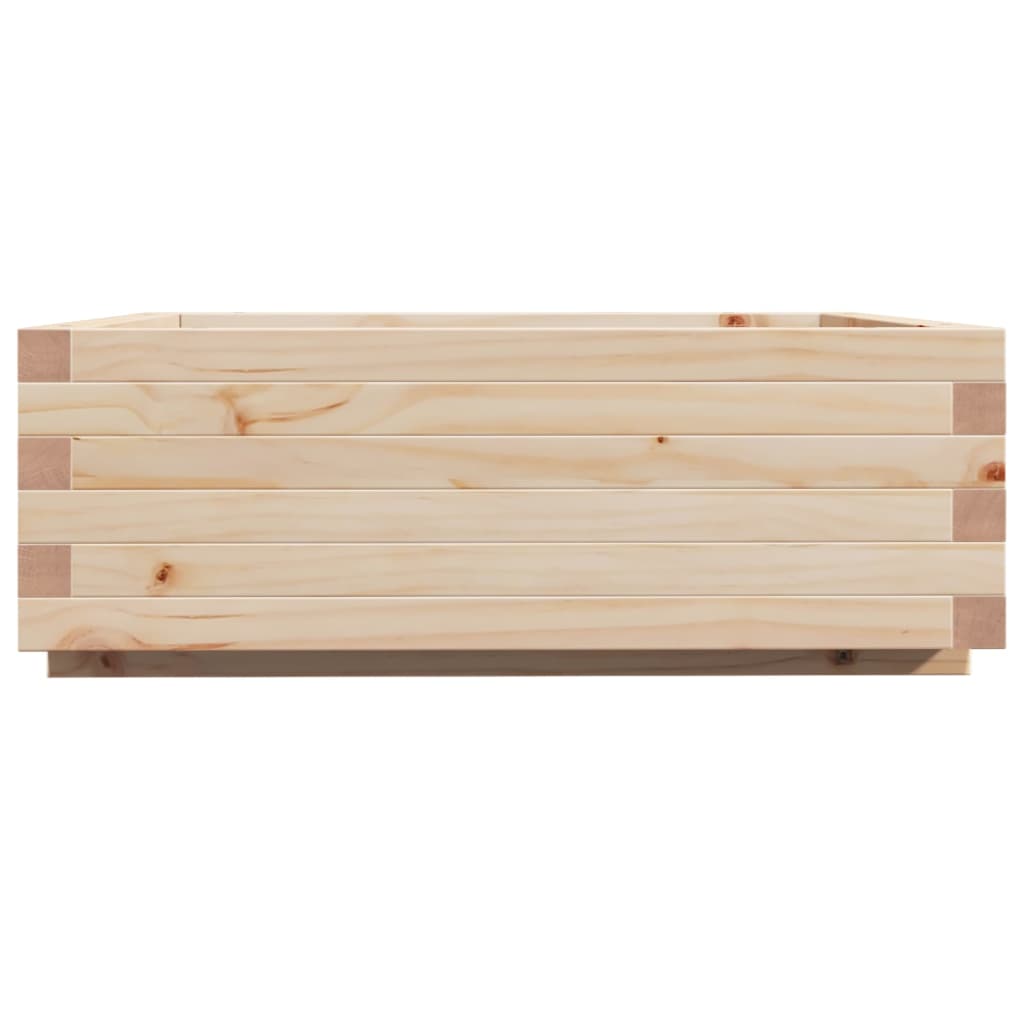 Utendørs Blomsterkasse Plantekasse Tre 70x70x26,5 cm heltre furu
