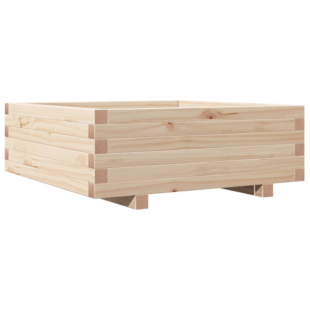 Utendørs Blomsterkasse Plantekasse Tre 70x70x26,5 cm heltre furu