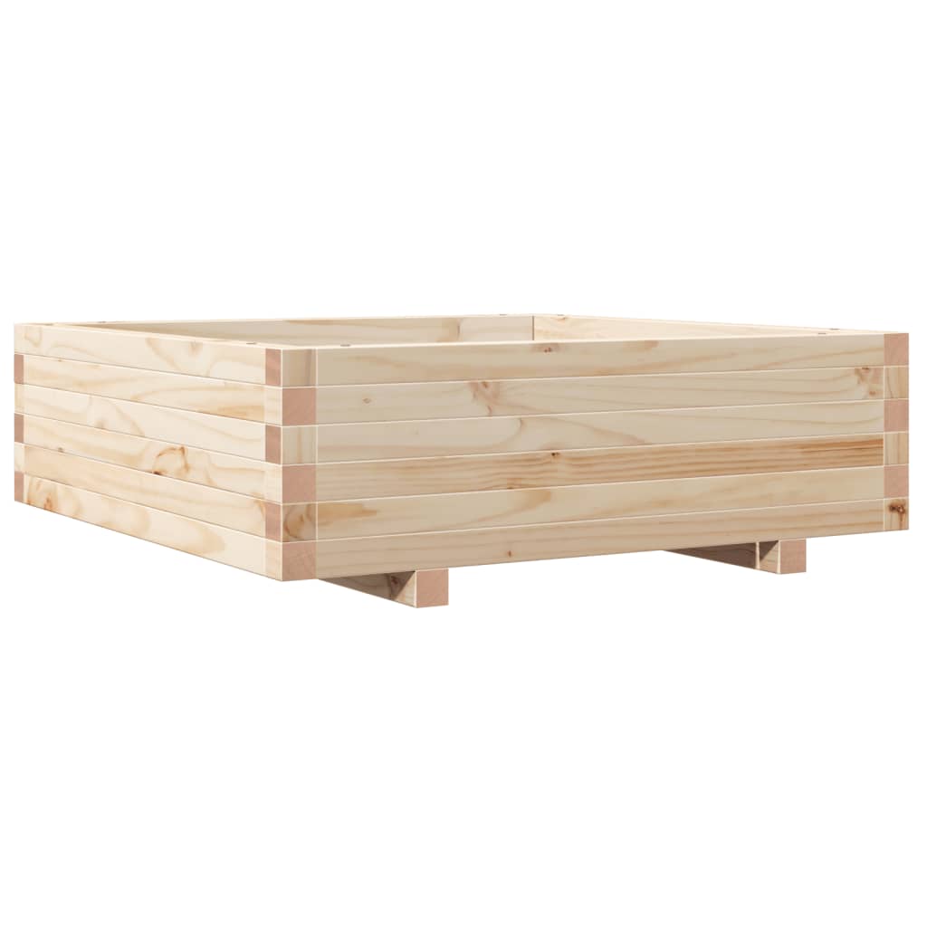 Utendørs Blomsterkasse Plantekasse Tre 80x80x26,5 cm heltre furu