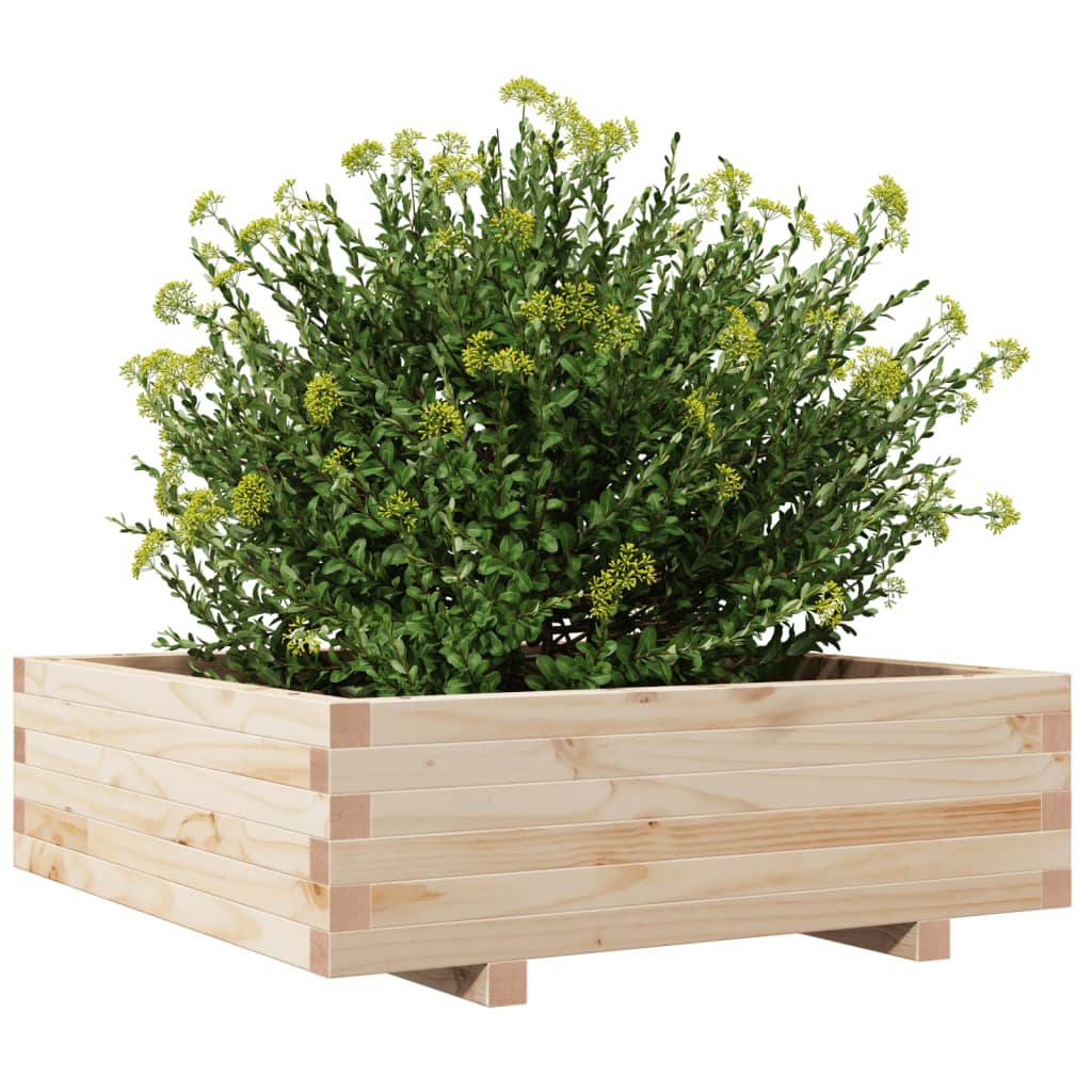 Utendørs Blomsterkasse Plantekasse Tre 80x80x26,5 cm heltre furu