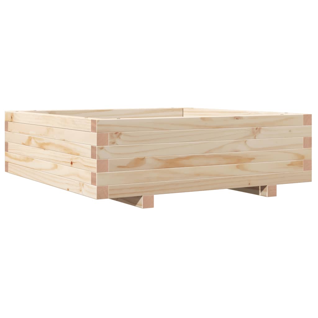 Utendørs Blomsterkasse Plantekasse Tre 80x80x26,5 cm heltre furu