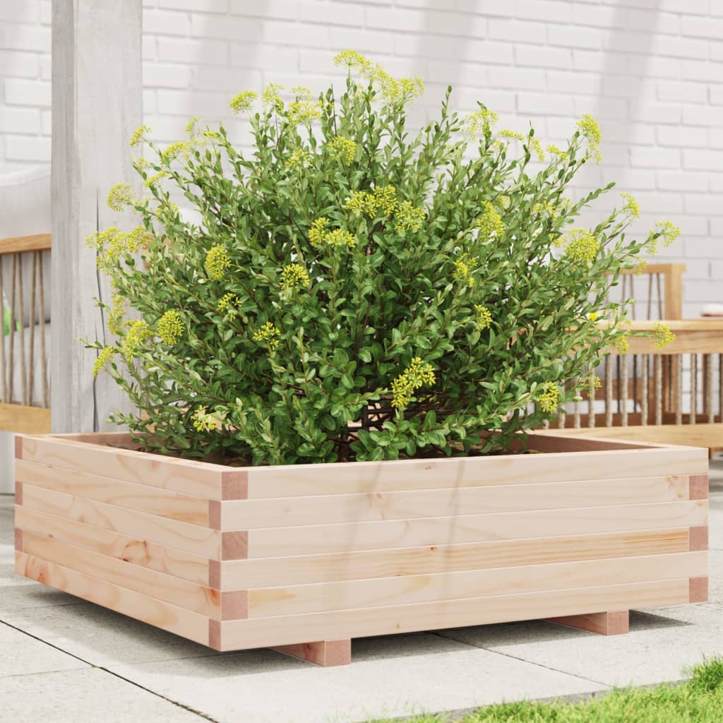 Utendørs Blomsterkasse Plantekasse Tre 80x80x26,5 cm heltre furu