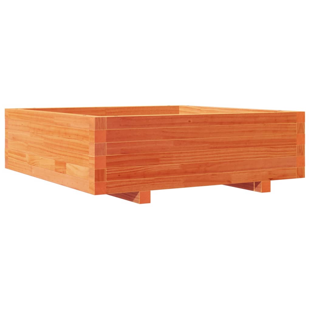 Utendørs Blomsterkasse Plantekasse Tre voksbrun 80x80x26,5 cm heltre furu