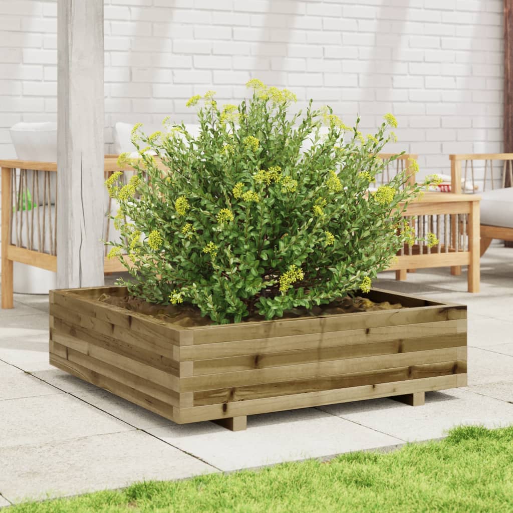 Utendørs Blomsterkasse Plantekasse Tre 90x90x26,5 cm impregnert furu