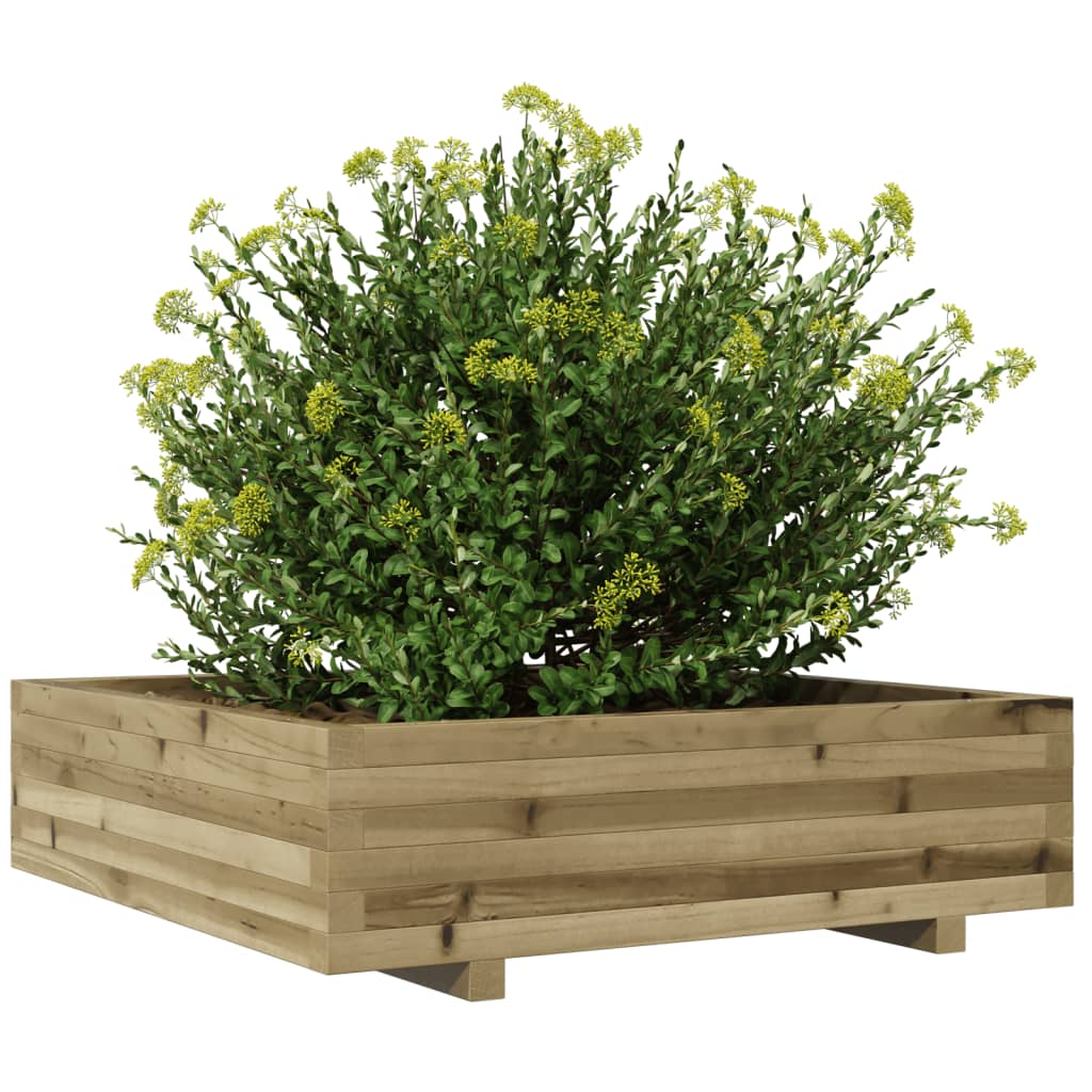 Utendørs Blomsterkasse Plantekasse Tre 90x90x26,5 cm impregnert furu