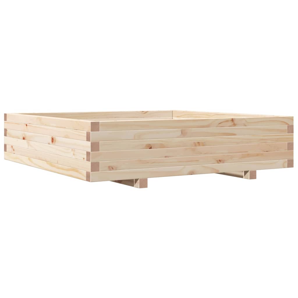 Utendørs Blomsterkasse Plantekasse Tre 100x100x26,5 cm heltre furu