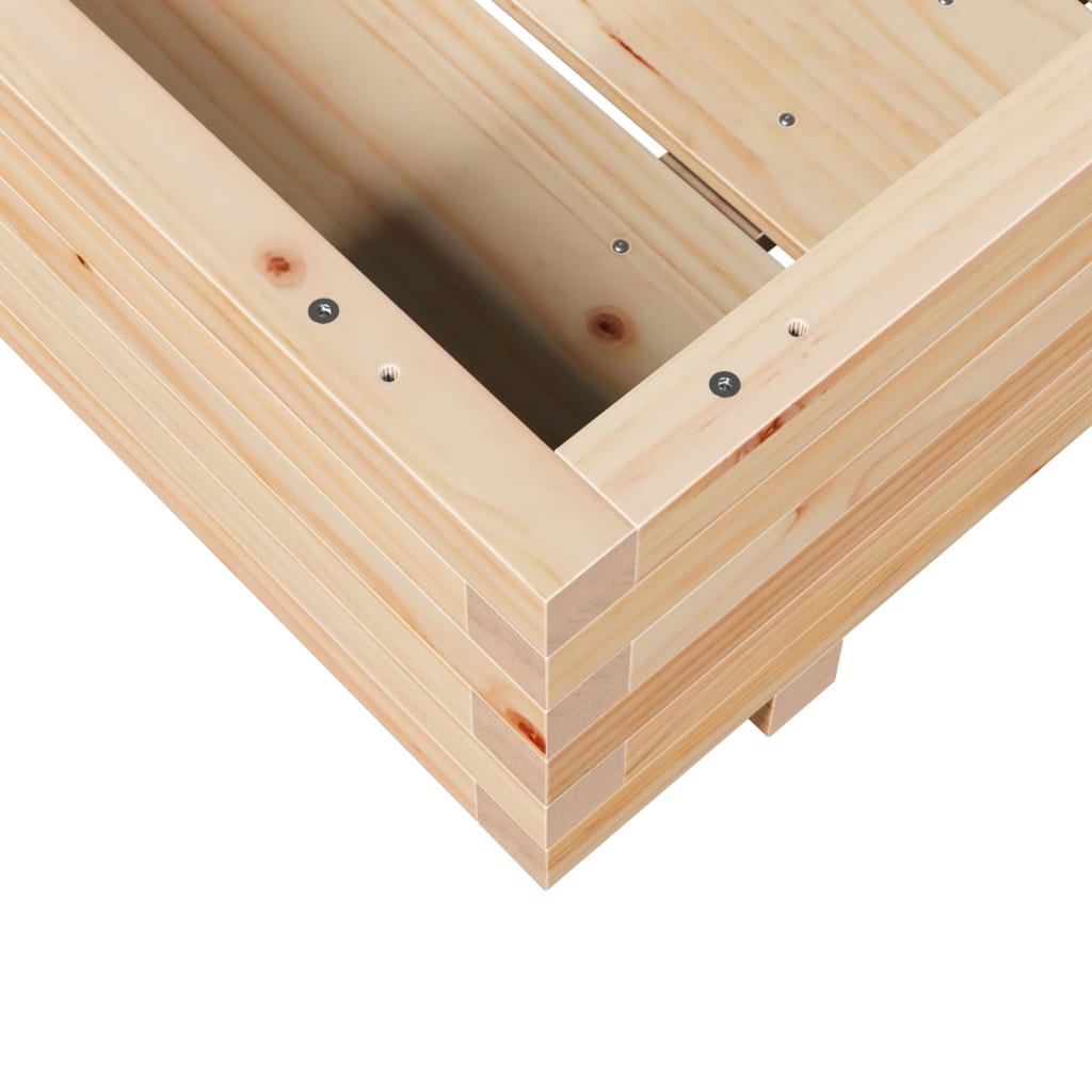 Utendørs Blomsterkasse Plantekasse Tre 100x100x26,5 cm heltre furu