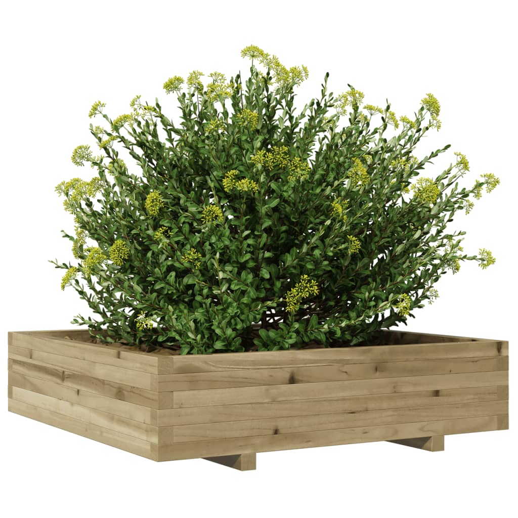 Utendørs Blomsterkasse Plantekasse Tre 100x100x26,5 cm impregnert furu