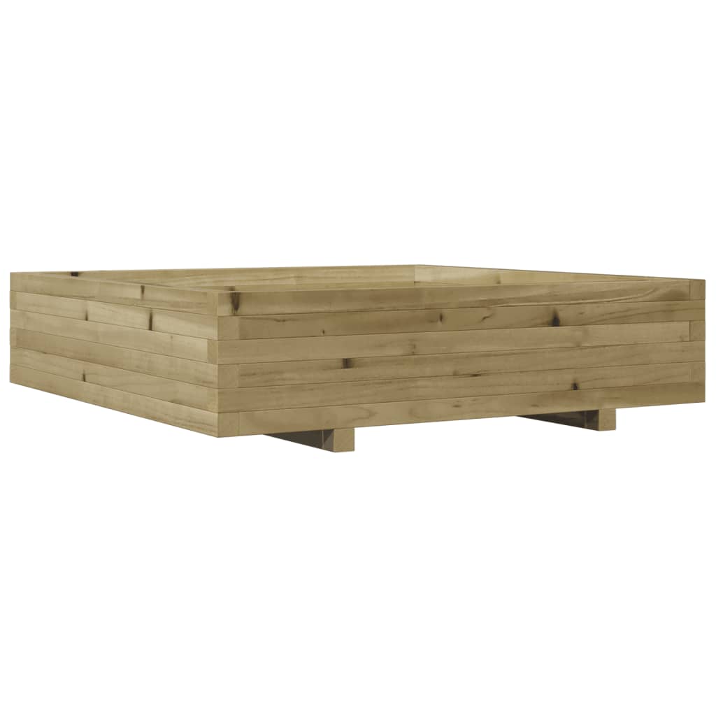 Utendørs Blomsterkasse Plantekasse Tre 100x100x26,5 cm impregnert furu