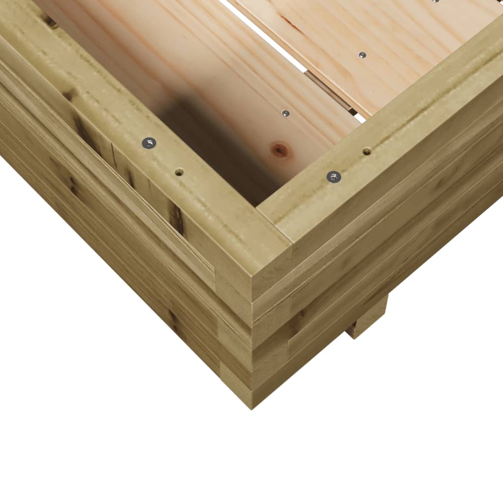 Utendørs Blomsterkasse Plantekasse Tre 100x100x26,5 cm impregnert furu