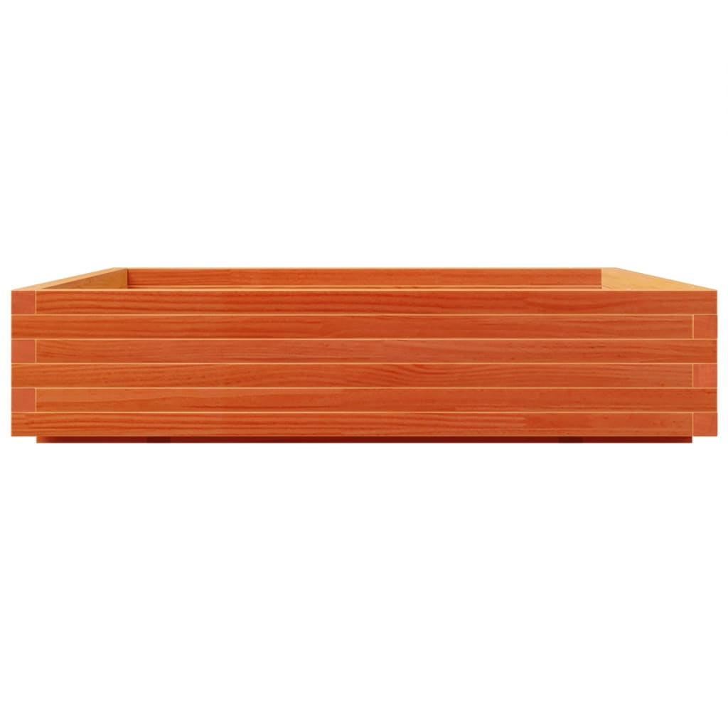 Utendørs Blomsterkasse Plantekasse Tre voksbrun 110x110x26,5 cm heltre furu
