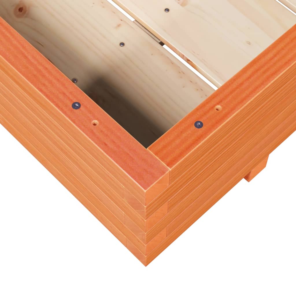 Utendørs Blomsterkasse Plantekasse Tre voksbrun 110x110x26,5 cm heltre furu