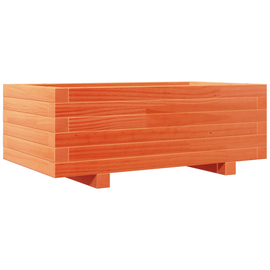 Utendørs Blomsterkasse Plantekasse Tre voksbrun 70x40x26,5 cm heltre furu