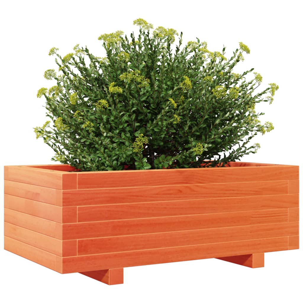 Utendørs Blomsterkasse Plantekasse Tre voksbrun 70x40x26,5 cm heltre furu