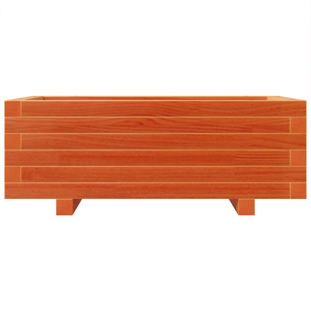 Utendørs Blomsterkasse Plantekasse Tre voksbrun 70x40x26,5 cm heltre furu