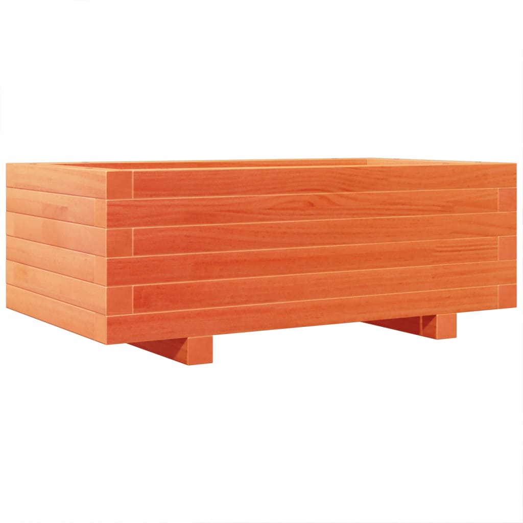Utendørs Blomsterkasse Plantekasse Tre voksbrun 70x40x26,5 cm heltre furu