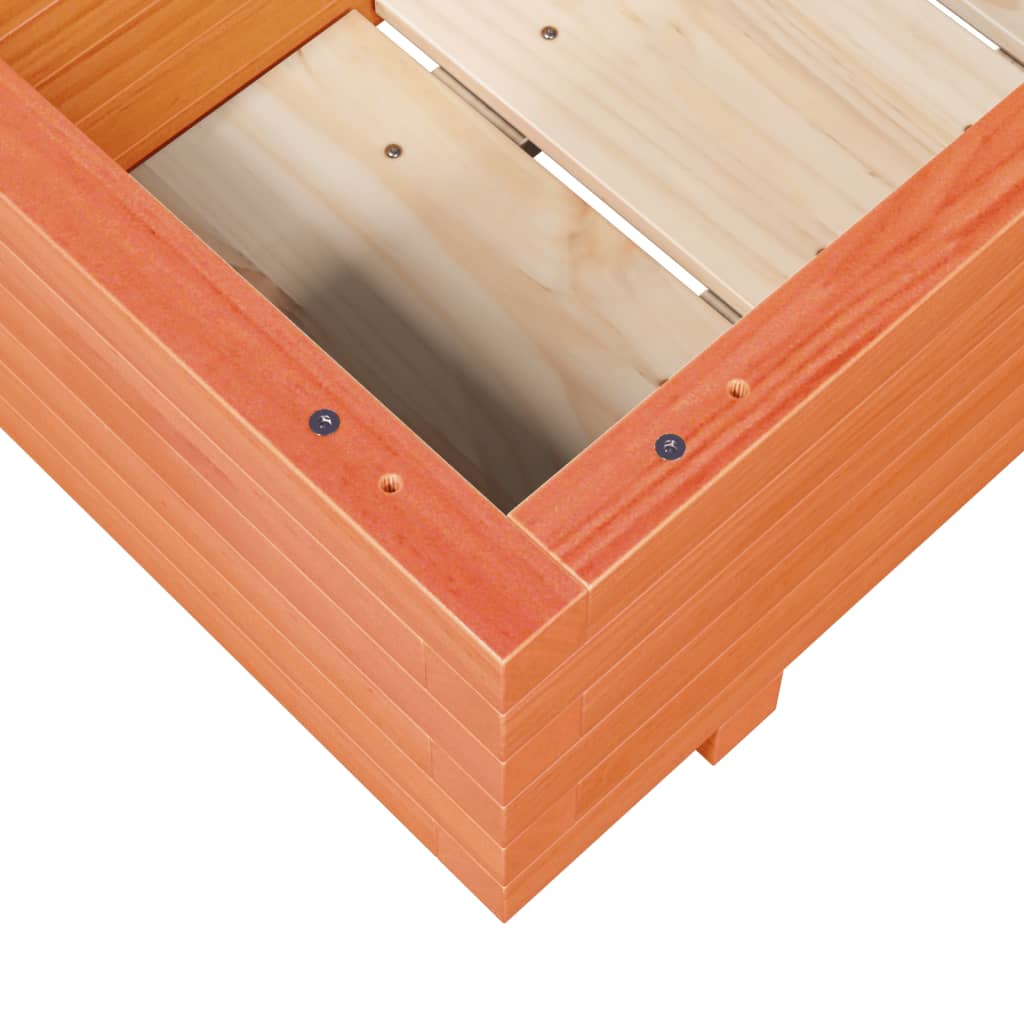 Utendørs Blomsterkasse Plantekasse Tre voksbrun 70x40x26,5 cm heltre furu