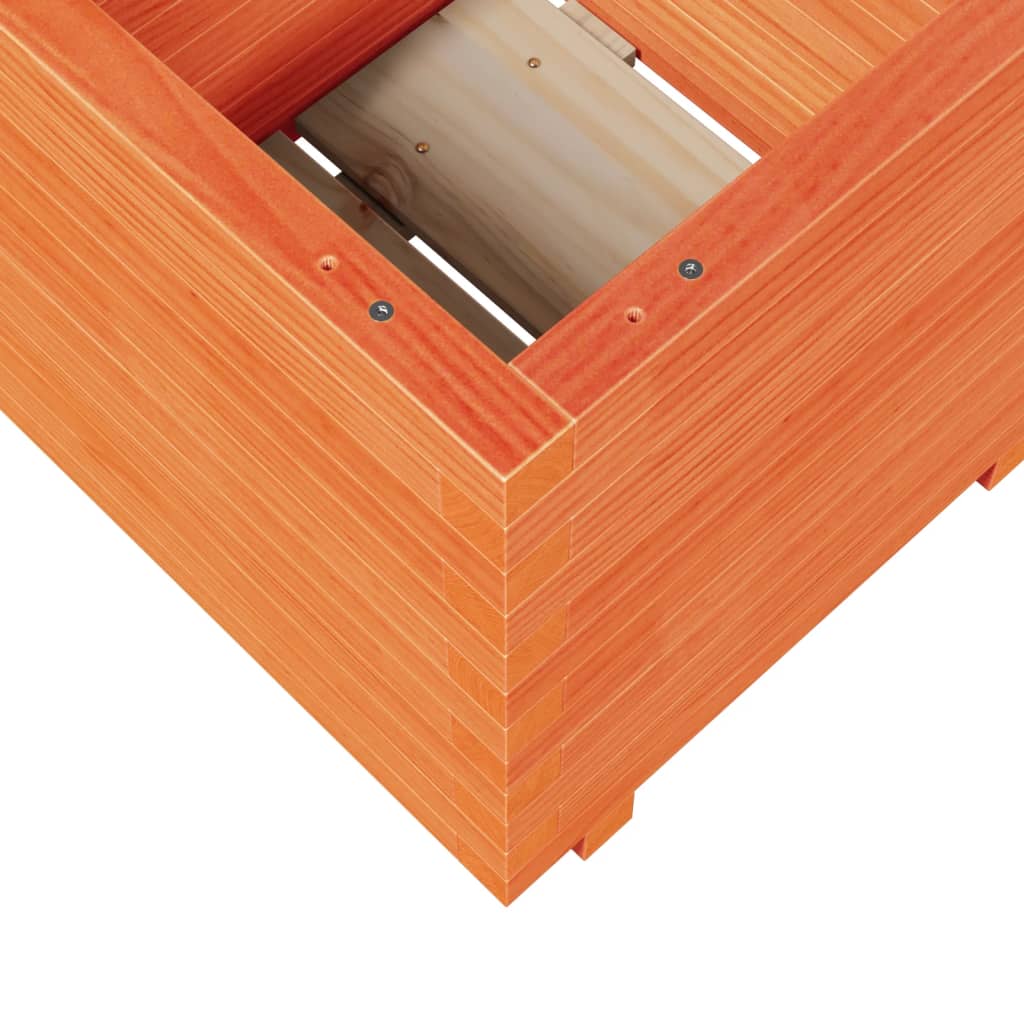 Utendørs Blomsterkasse Plantekasse Tre voksbrun 50x50x49,5 cm heltre furu
