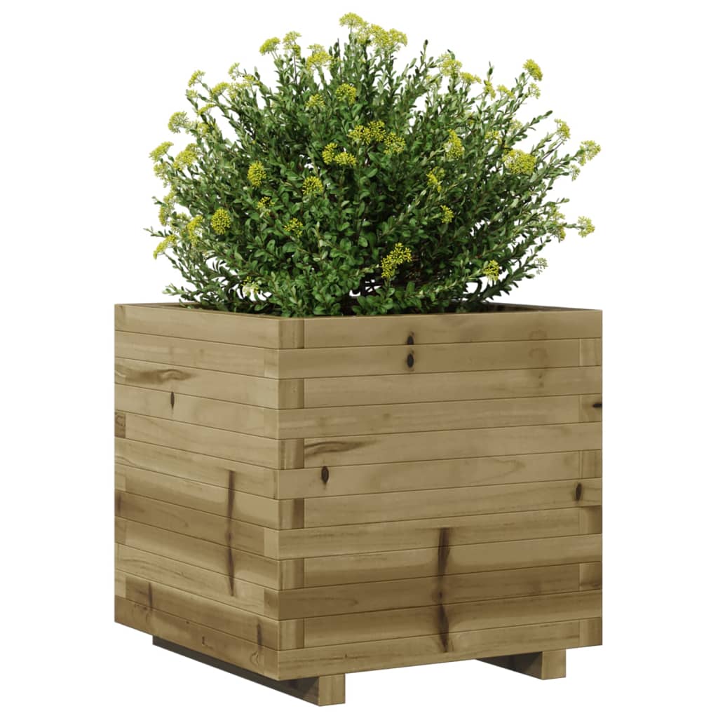 Utendørs Blomsterkasse Plantekasse Tre 50x50x49,5 cm impregnert furu