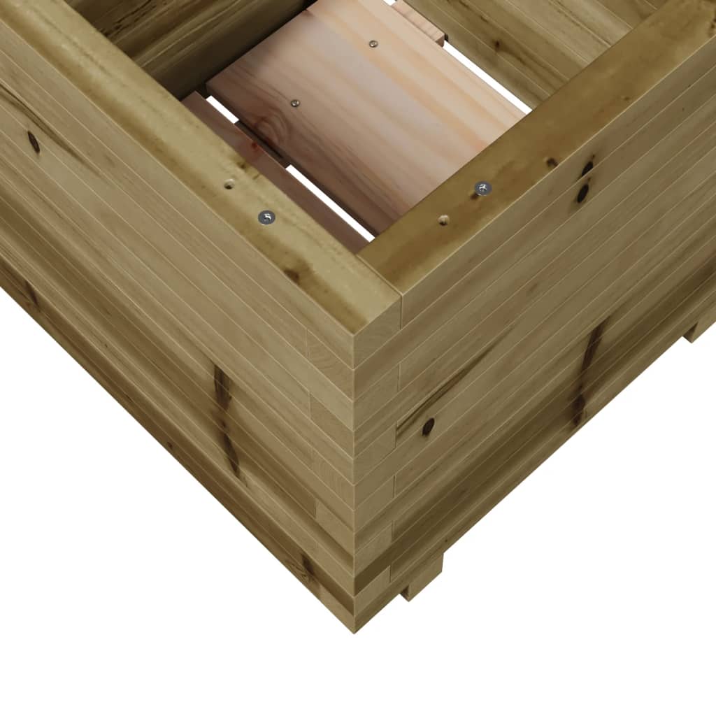 Utendørs Blomsterkasse Plantekasse Tre 50x50x49,5 cm impregnert furu