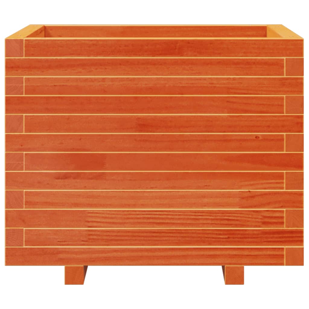 Utendørs Blomsterkasse Plantekasse Tre voksbrun 60x60x49,5 cm heltre furu