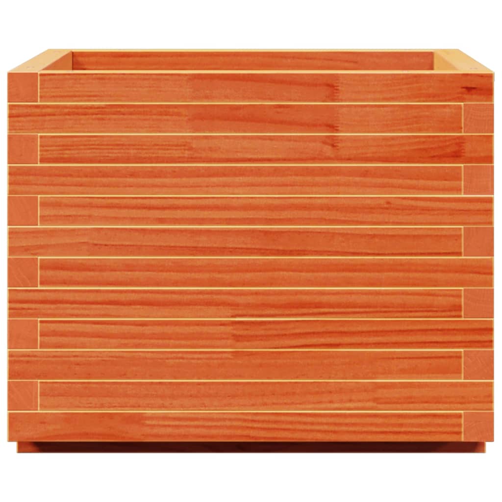 Utendørs Blomsterkasse Plantekasse Tre voksbrun 60x60x49,5 cm heltre furu