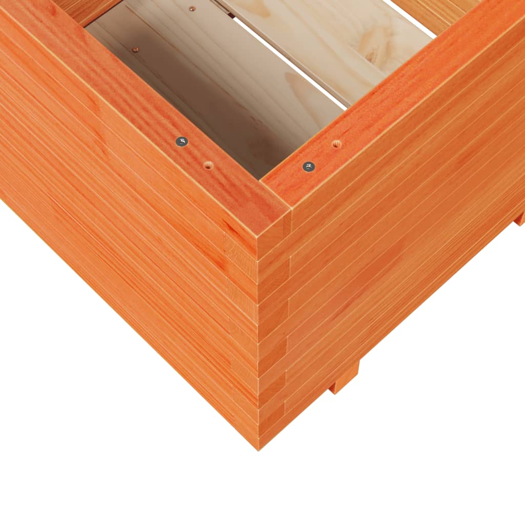 Utendørs Blomsterkasse Plantekasse Tre voksbrun 60x60x49,5 cm heltre furu