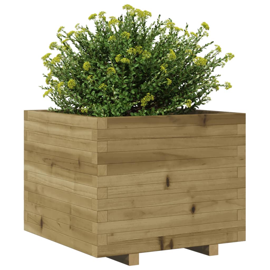 Utendørs Blomsterkasse Plantekasse Tre 60x60x49,5 cm impregnert furu
