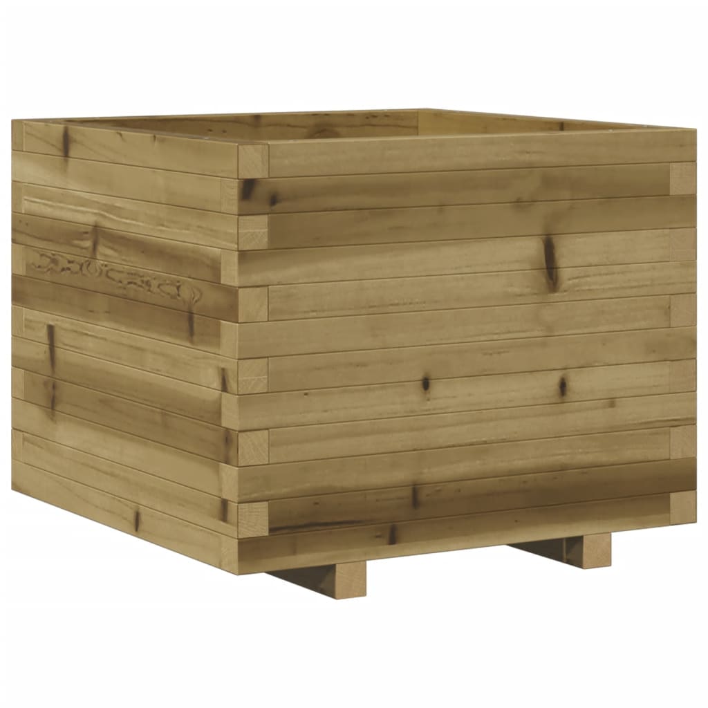 Utendørs Blomsterkasse Plantekasse Tre 60x60x49,5 cm impregnert furu