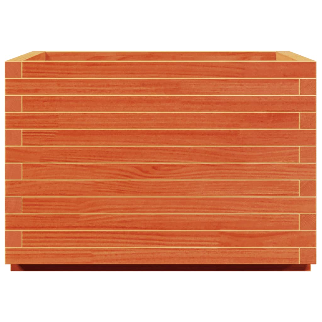 Utendørs Blomsterkasse Plantekasse Tre voksbrun 70x70x49,5 cm heltre furu