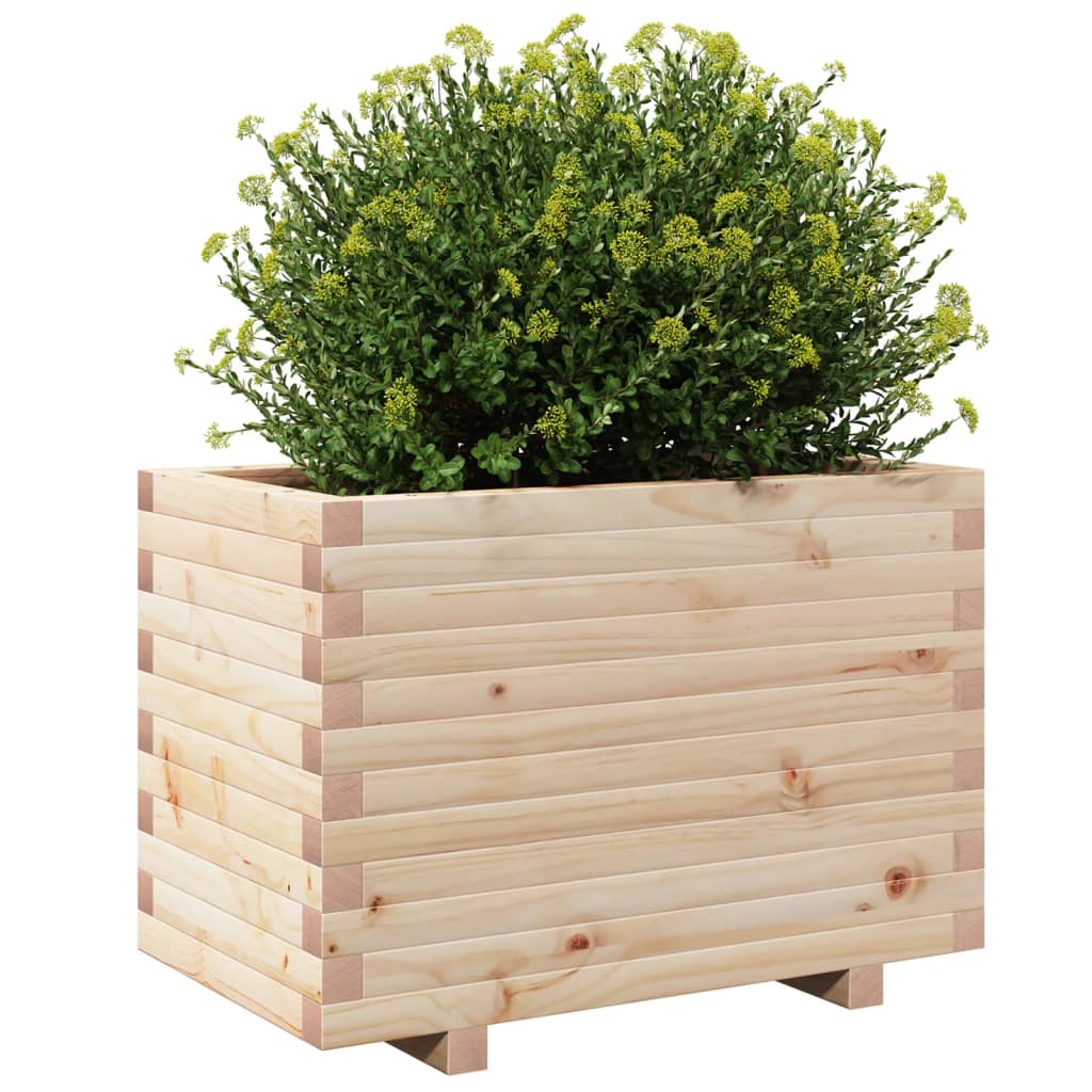 Utendørs Blomsterkasse Plantekasse Tre 70x40x49,5 cm heltre furu