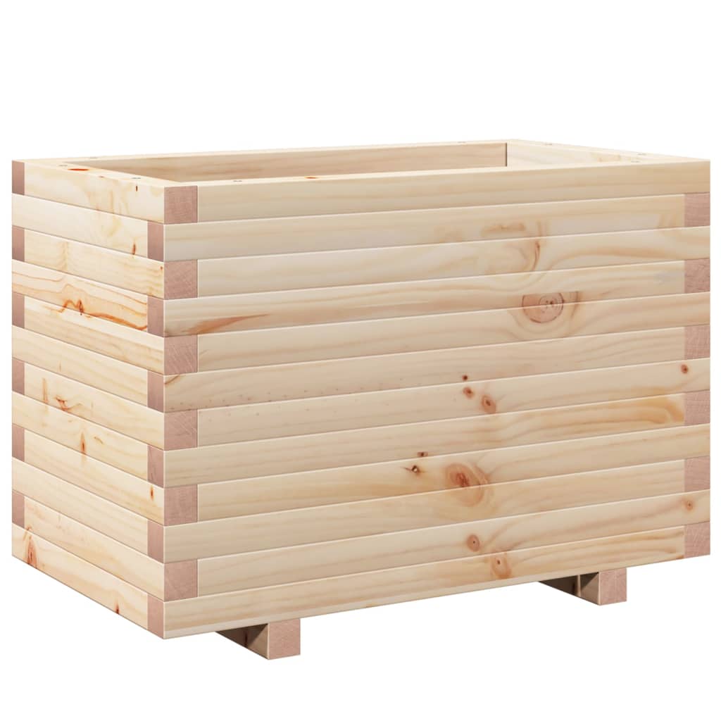 Utendørs Blomsterkasse Plantekasse Tre 70x40x49,5 cm heltre furu