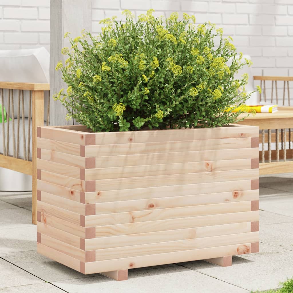 Utendørs Blomsterkasse Plantekasse Tre 70x40x49,5 cm heltre furu