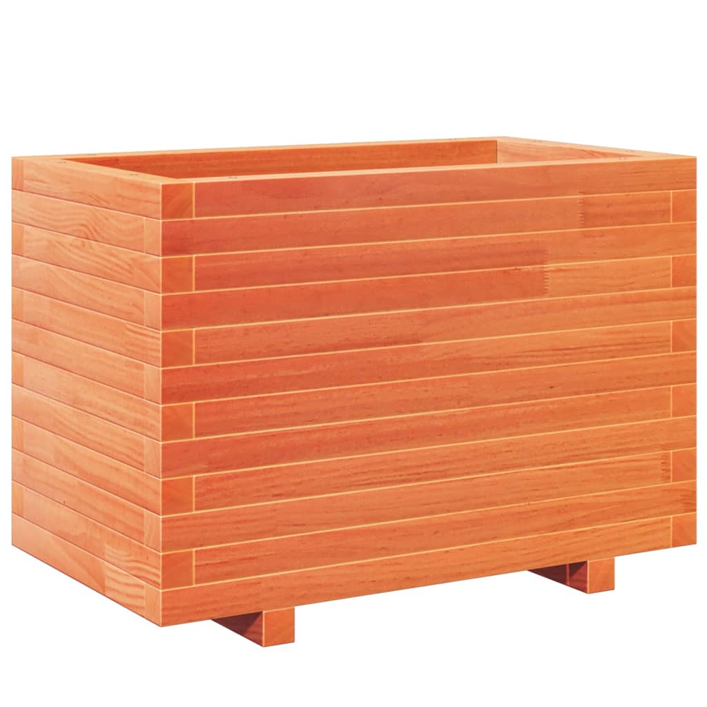 Utendørs Blomsterkasse Plantekasse Tre voksbrun 70x40x49,5 cm heltre furu