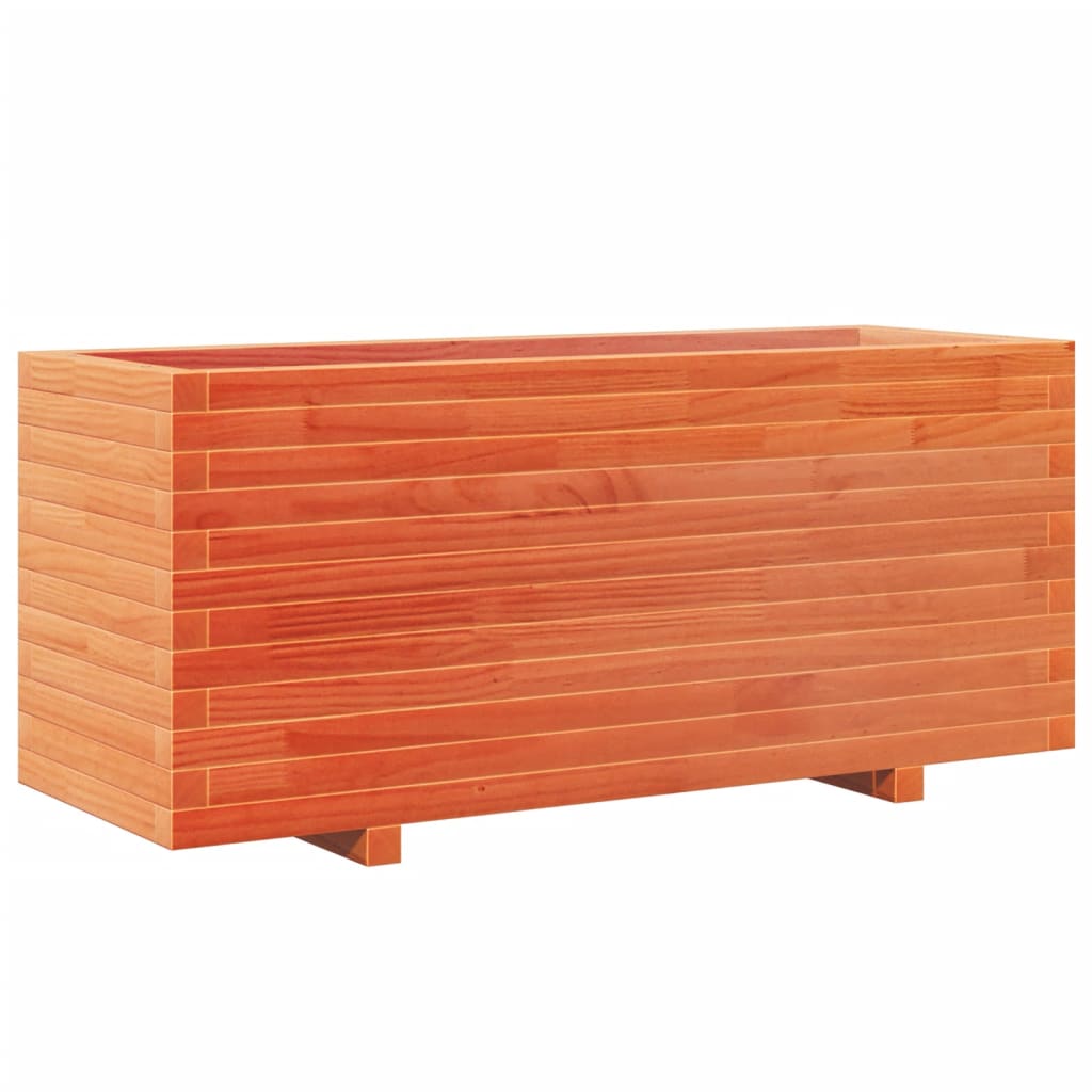 Utendørs Blomsterkasse Plantekasse Tre voksbrun 110x40x49,5 cm heltre furu