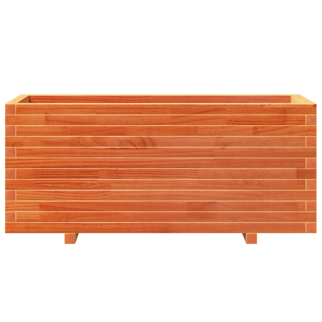 Utendørs Blomsterkasse Plantekasse Tre voksbrun 110x40x49,5 cm heltre furu