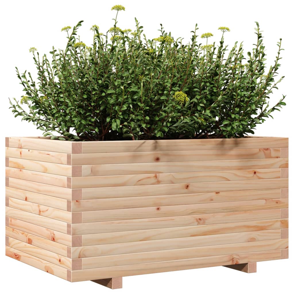 Utendørs Blomsterkasse Plantekasse Tre 90x60x49,5 cm heltre furu