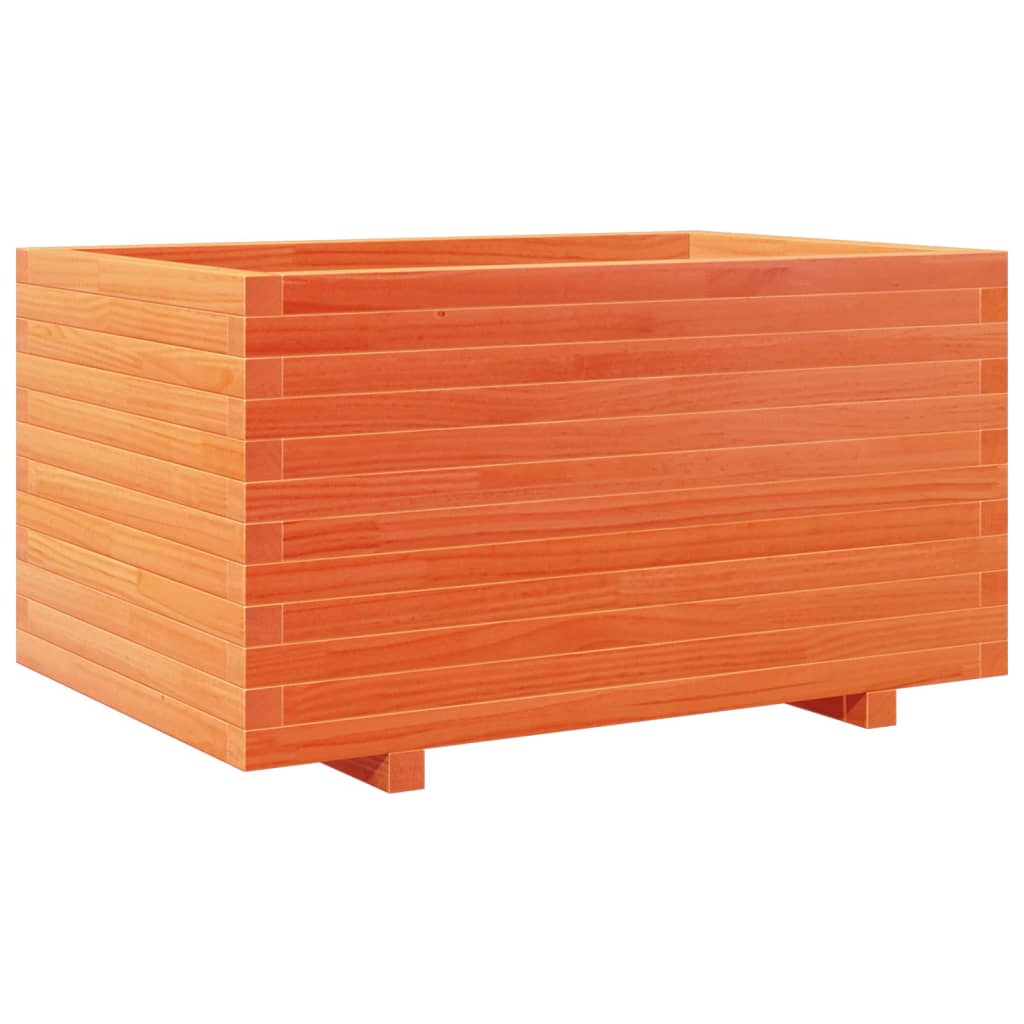 Utendørs Blomsterkasse Plantekasse Tre voksbrun 90x60x49,5 cm heltre furu