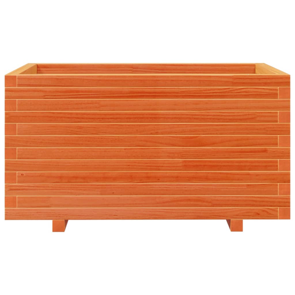 Utendørs Blomsterkasse Plantekasse Tre voksbrun 90x60x49,5 cm heltre furu